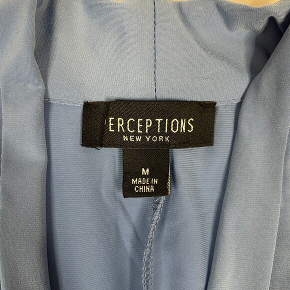 Perceptions NY Womens Size M 1/2 Sleeve Faux Wrap Dress Periwinkle Blue NEW - Picture 9 of 12
